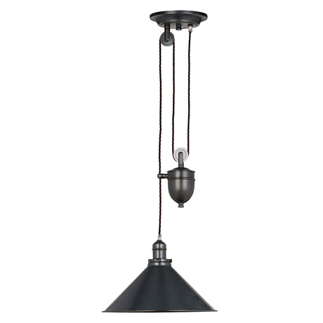 Provence 1 Light Rise and Fall Pendant - Old Bronze