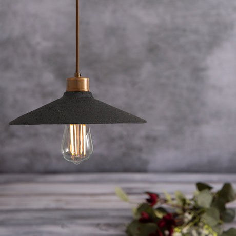 Pyrus Ceramic Cone Pendant Light - Black Clay