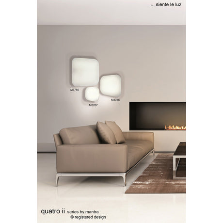 Quatro Medium LED Wall/Ceiling Light 18W 3000K - White