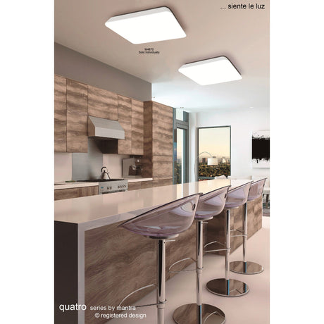 Quatro CCT Dimmable LED Flush Ceiling Light With Remote Control - White