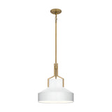Brecken 2 Light Glass Pendant - Aged Brass And Faux Alabaster Glass Shade