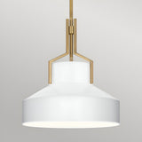 Brecken 2 Light Glass Pendant - Aged Brass And Faux Alabaster Glass Shade