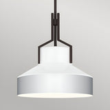 Brecken 2 Light Glass Pendant - Aged Brass And Cased Opal Glass Shade