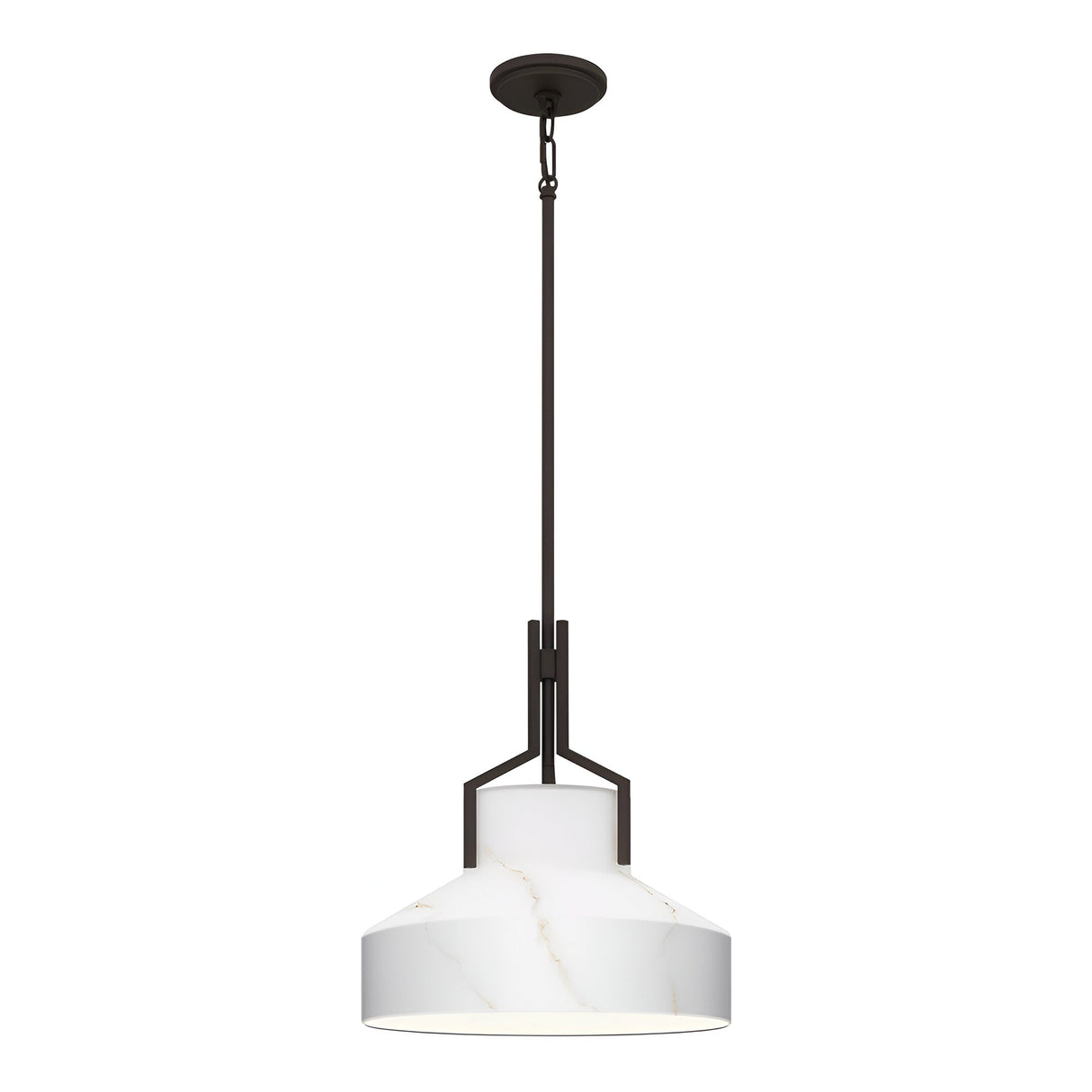 Brecken 2 Light Glass Pendant - Old Bronze And Faux Alabaster Glass Shade
