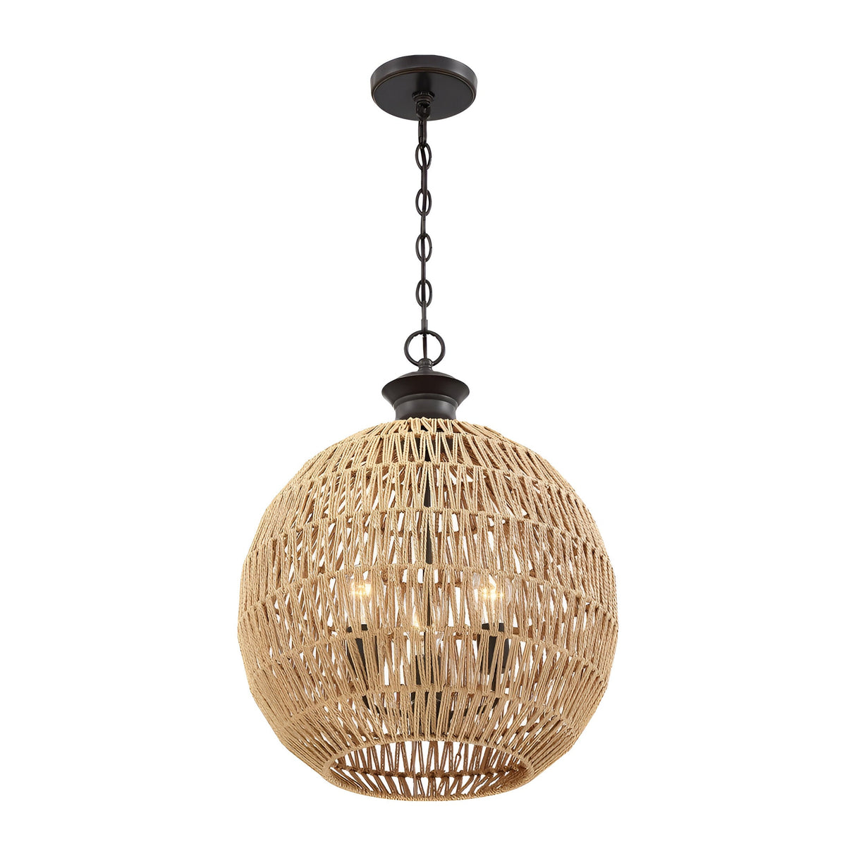 Casablanca 3 Light Pendant - Light Brown