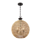 Casablanca 3 Light Pendant - Light Brown