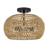 Casablanca 3 Light Semi Flush - Light Brown