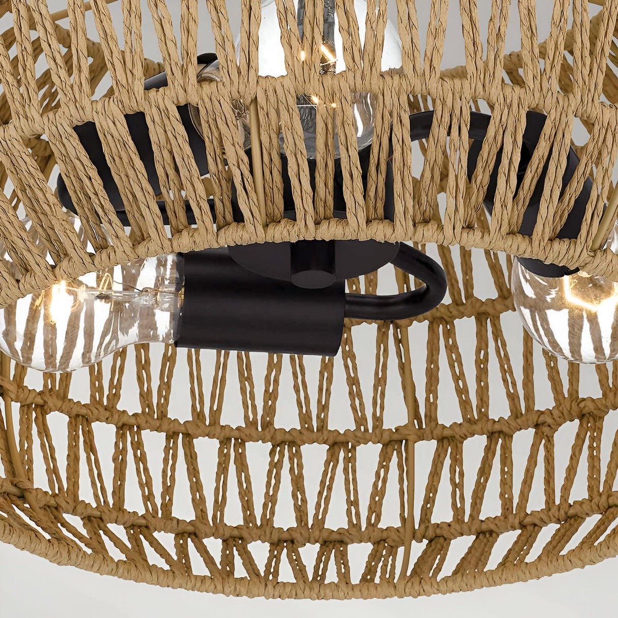 Casablanca 3 Light Semi Flush - Light Brown