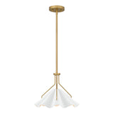 Mejia 1 Light Glass Pendant - White/Gold