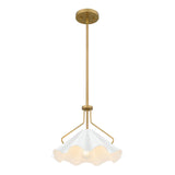 Mejia 1 Light Glass Pendant - White/Gold