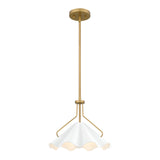 Mejia 1 Light Glass Pendant - White/Gold
