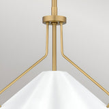 Mejia 1 Light Glass Pendant - White/Gold
