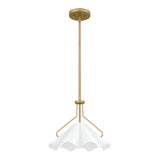 Mejia 1 Light Glass Pendant - White/Gold