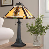 Navajo 2 Light Tiffany Styletable Lamp - Vintage Bronze