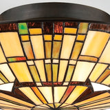 Reed 2 Light Tiffany Style Flush - Vintage Bronze