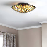 Reed 2 Light Tiffany Style Flush - Vintage Bronze