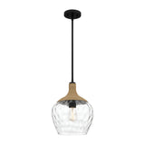 Royer 1 Light Glass Pendant - Bronze