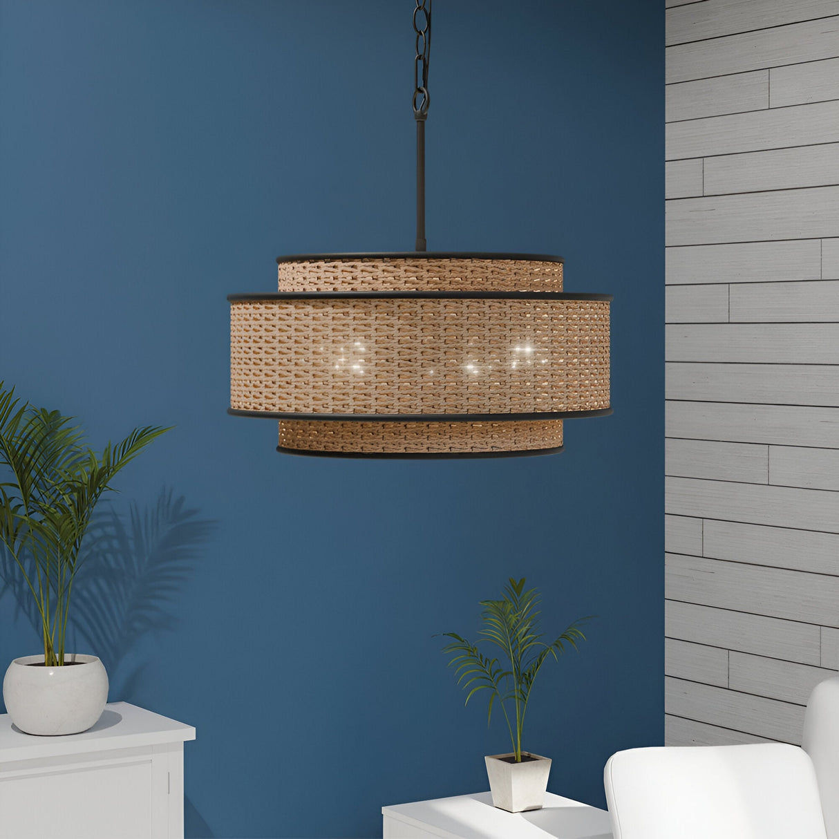 Teton 5 Light Pendant - Light Brown