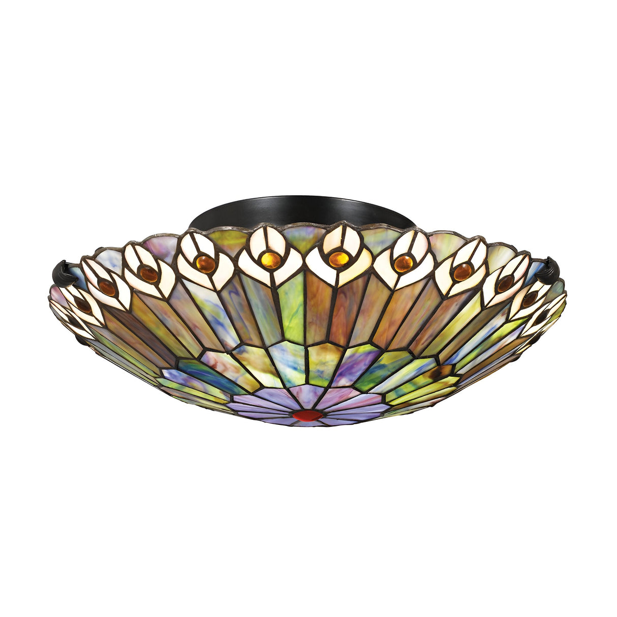 Watkins 2 Light Tiffany Style Flush - Vintage Bronze