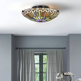 Watkins 2 Light Tiffany Style Flush - Vintage Bronze