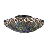 Watkins 2 Light Tiffany Style Flush - Vintage Bronze