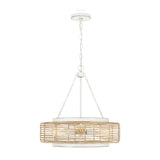 Waylon 4 Light Pendant - Light Brown/White