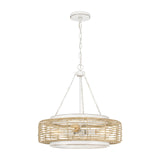 Waylon 4 Light Pendant - Light Brown/White