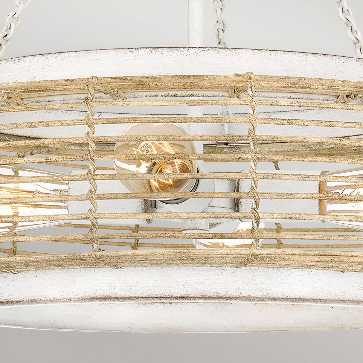 Waylon 4 Light Pendant - Light Brown/White