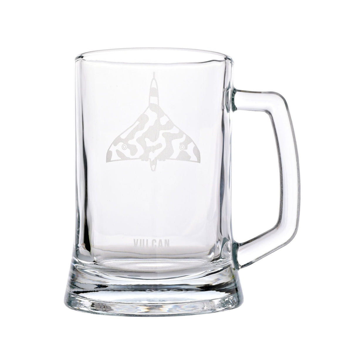 Vulcan Delta Wing Aircraft Etched Tankard Beer Glass - Clear