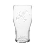Spitfire Etched Pint Beer Glass with Bottle Opener Set - Clear