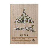 Vulcan Aircraft Print Wood Effect A3 Wall Plaque - Brown