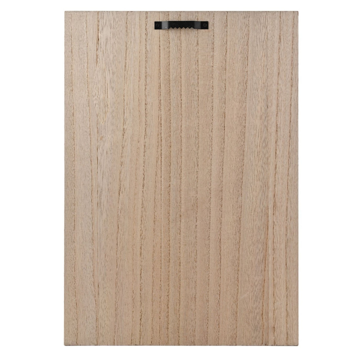 Rectangular A3 wall plaque in wood effect finish with visible grain, featuring a small black clip-style hanger at the top, on a plain white background.