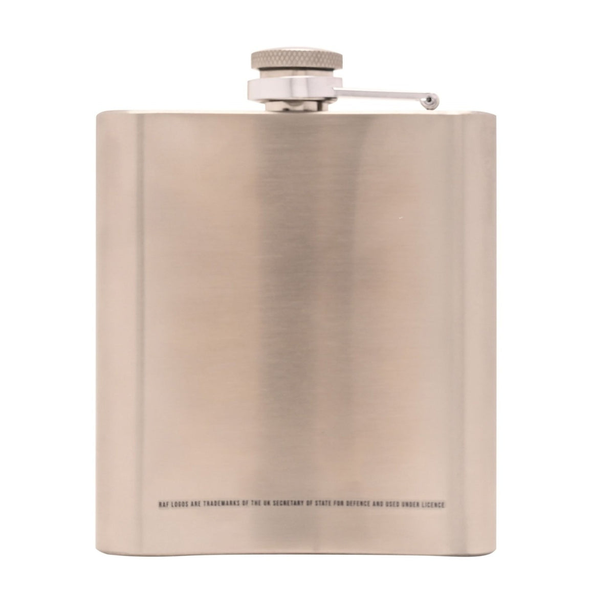 Vulcan Aircraft 6oz Iron Hip Flask with Hinged Cap - Silver