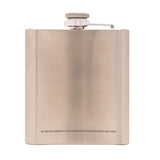Vulcan Aircraft 6oz Iron Hip Flask with Hinged Cap - Silver