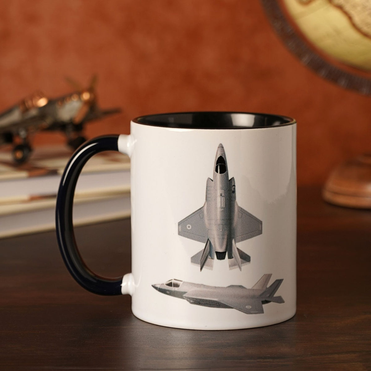 F-35B Lightning Aircraft Stoneware Mug 11oz - White & Black