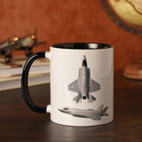 F-35B Lightning Aircraft Stoneware Mug 11oz - White & Black