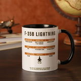 F-35B Lightning Aircraft Stoneware Mug 11oz - White & Black