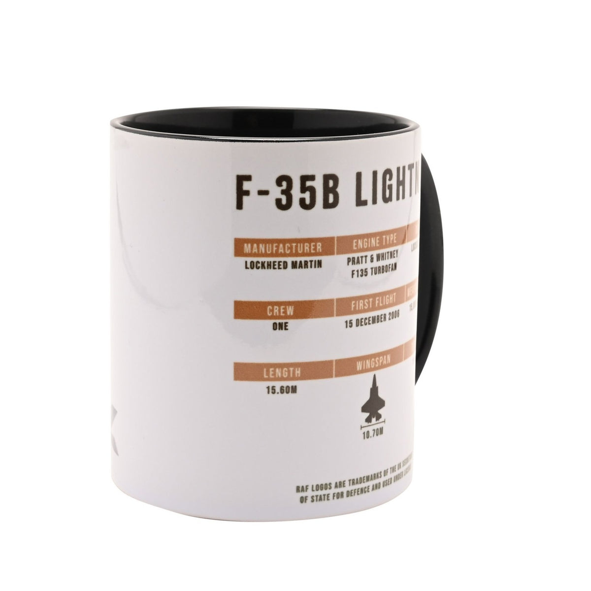 F-35B Lightning Aircraft Stoneware Mug 11oz - White & Black