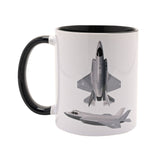 F-35B Lightning Aircraft Stoneware Mug 11oz - White & Black