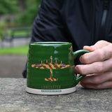 Lancaster Aircraft Print Ribbed Stoneware Mug 11oz - Green