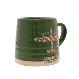 Lancaster Aircraft Print Ribbed Stoneware Mug 11oz - Green