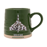 Camouflage Vulcan Aircraft Ribbed Stoneware Mug 11oz - Green