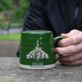 Camouflage Vulcan Aircraft Ribbed Stoneware Mug 11oz - Green