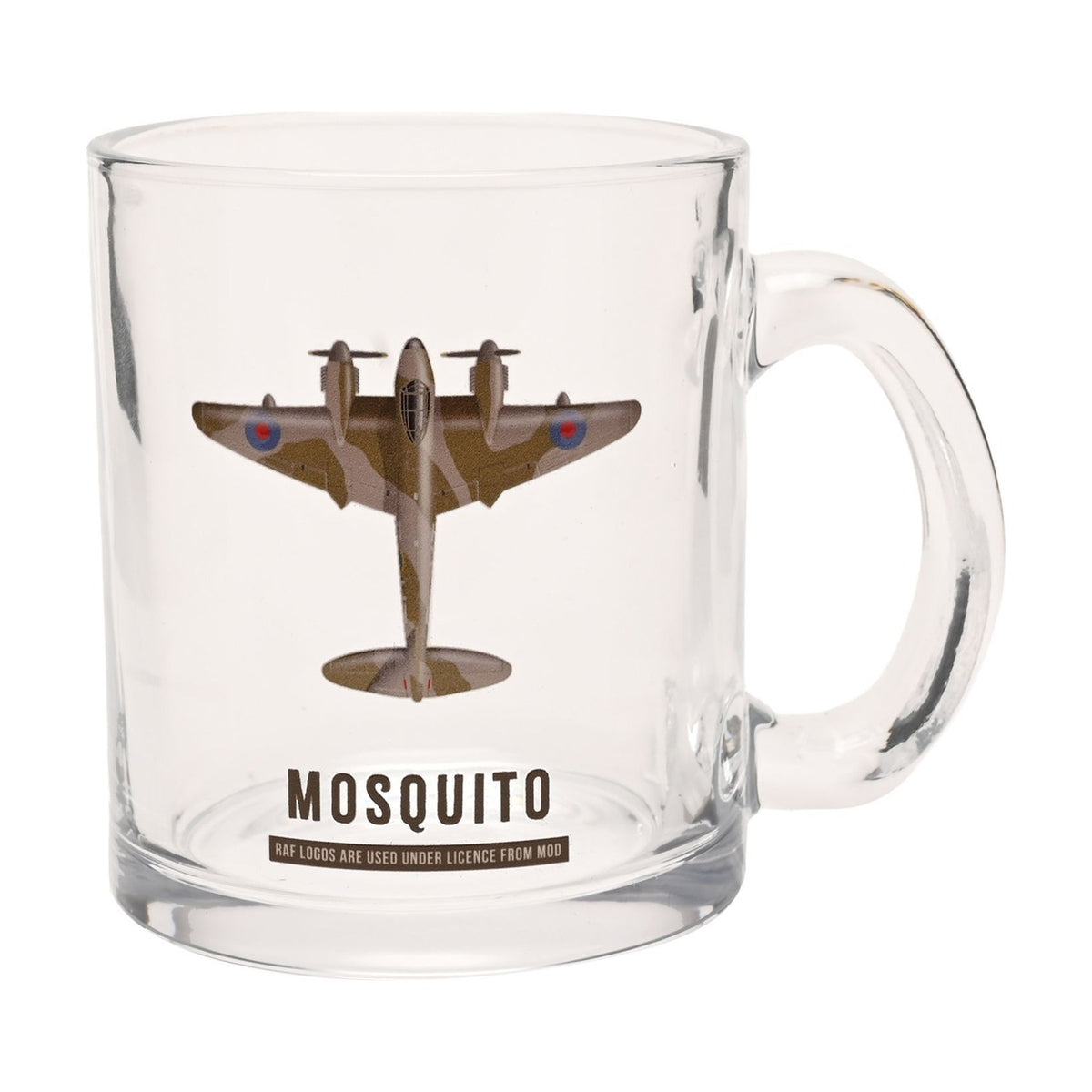 Mosquito Camouflage Aircraft Print Glass Mug 10oz - Clear
