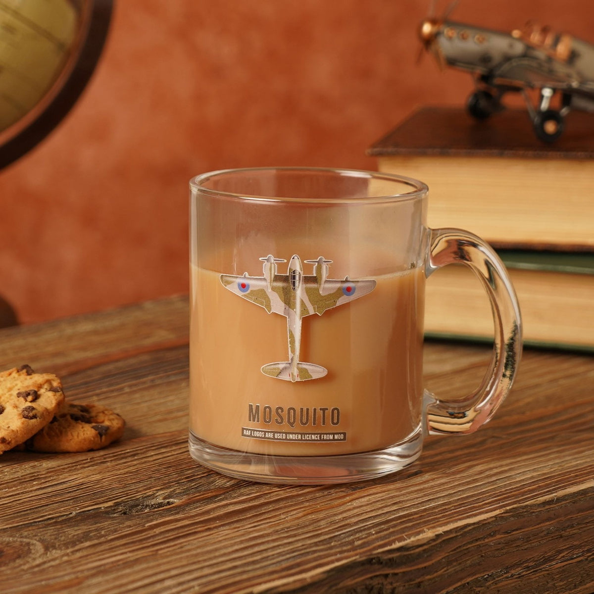 Mosquito Camouflage Aircraft Print Glass Mug 10oz - Clear
