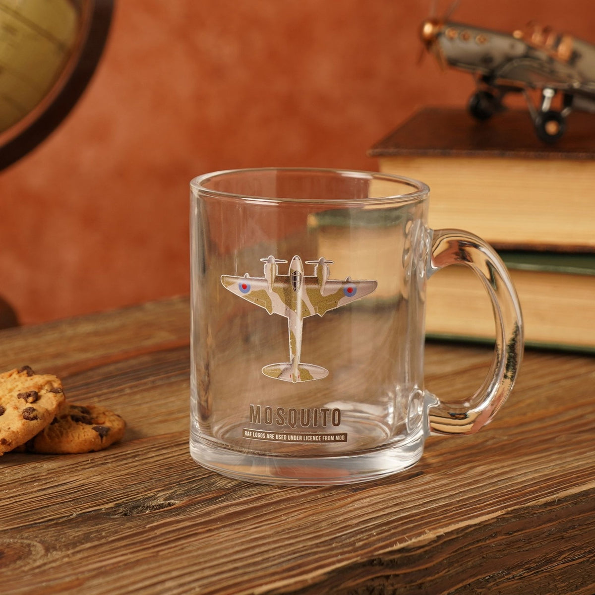 Mosquito Camouflage Aircraft Print Glass Mug 10oz - Clear