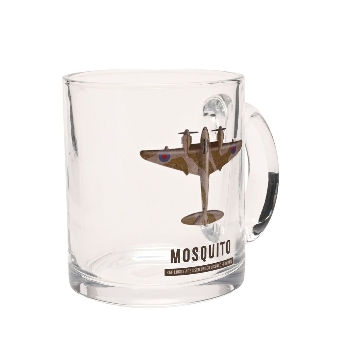 Mosquito Camouflage Aircraft Print Glass Mug 10oz - Clear