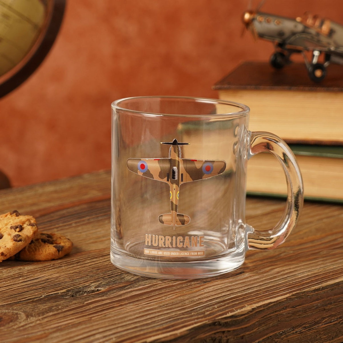 Hurricane Camouflage Aircraft Print Glass Mug 10oz - Clear