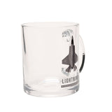 F35B Lightning Jet Print Glass Mug with Handle 10oz - Clear