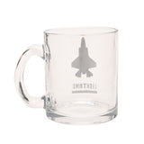 F35B Lightning Jet Print Glass Mug with Handle 10oz - Clear